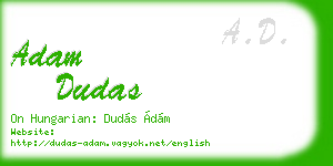 adam dudas business card